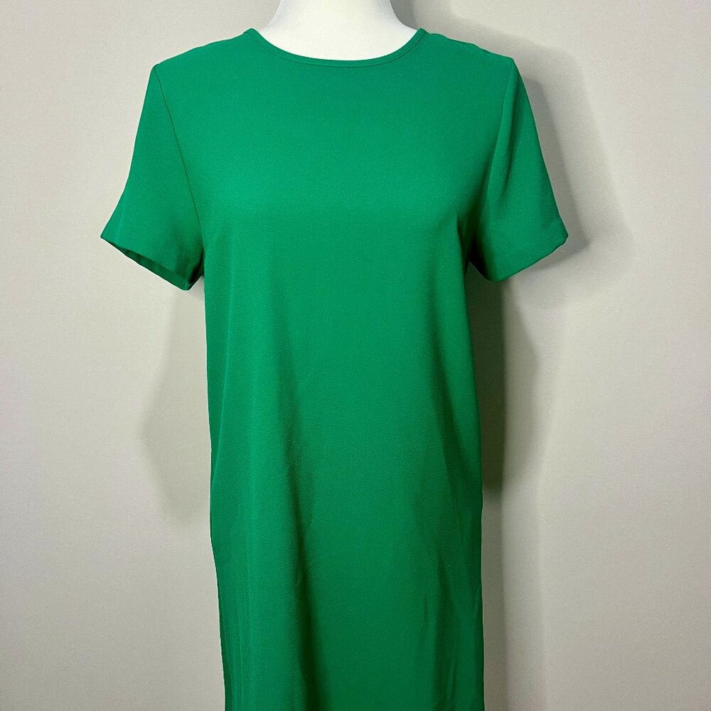 Green Crepe Shift Dress